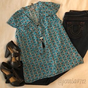 Worthington Ruffle Collar Top